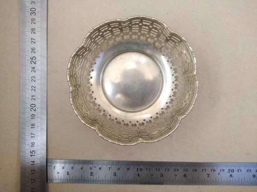 Antique! Victorian - Sampson Mordon - Silver Plated - Pierced Openwork Basket