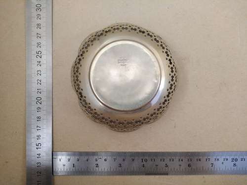 Antique! Victorian - Sampson Mordon - Silver Plated - Pierced Openwork Basket
