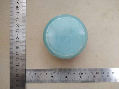 Vintage! Italian - Round Floral Alabaster Marble Trinket Box - Aqua