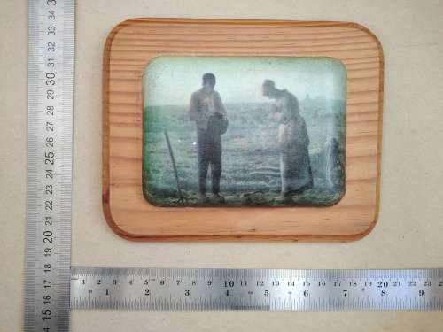 Vintage! `The Angelus,` By Jean Francois Millet - Embossed Wood Mounted Lithograph