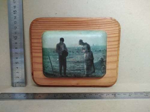 Vintage! `The Angelus,` By Jean Francois Millet - Embossed Wood Mounted Lithograph
