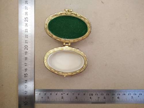Vintage! Oval HInged Ceramic - High Heel Shoe - Flowered Trinket Box