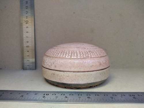 Vintage! Hand Made - Round Stoneware - Pottery Art - Trinket Box