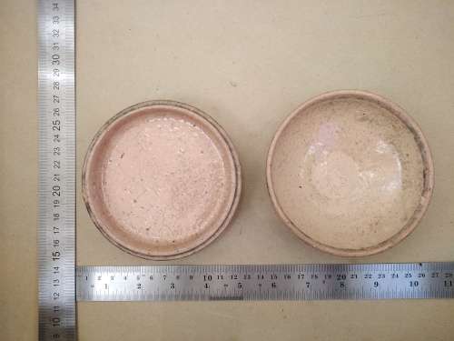 Vintage! Hand Made - Round Stoneware - Pottery Art - Trinket Box