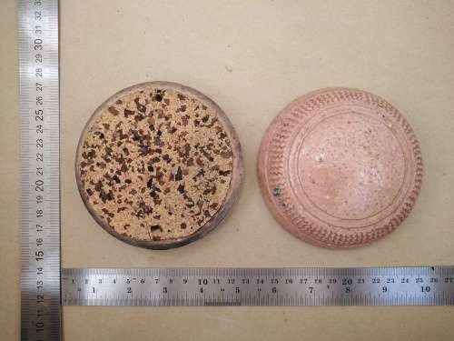 Vintage! Hand Made - Round Stoneware - Pottery Art - Trinket Box