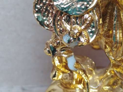 Chinese -Feng Shui - Standing Laughing Hotei Golden Buddha With Coins