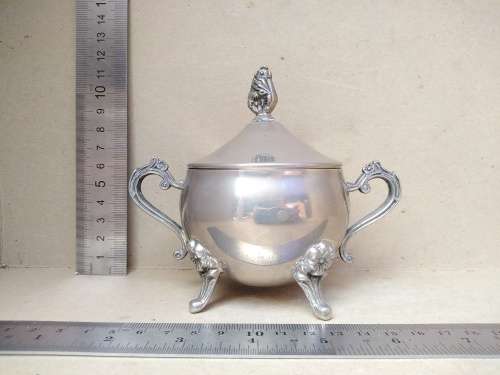 Vintage! Silver Plated Footed Sugar Bowl With Lid.