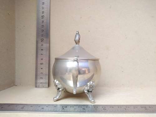 Vintage! Silver Plated Footed Sugar Bowl With Lid.