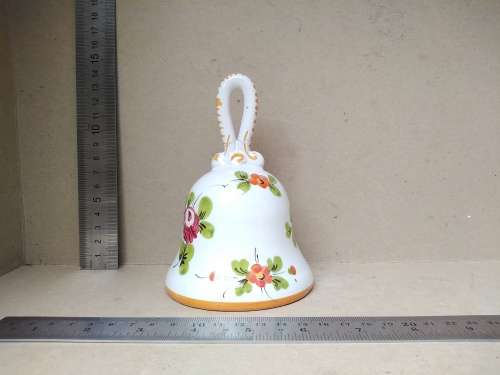Vintage! - Italian - Ceramic Hand Painted - Table Bell (Signed) (Repaired)