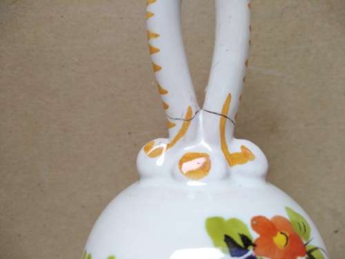 Vintage! - Italian - Ceramic Hand Painted - Table Bell (Signed) (Repaired)