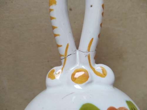 Vintage! - Italian - Ceramic Hand Painted - Table Bell (Signed) (Repaired)