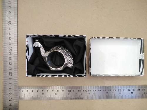 Afrisilver - Sterling Silver - African Guinea Fowl - Napkin Rings -Boxed