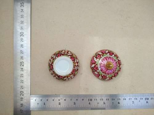 Vintage! Hand Painted Floral And Gold Trim Porcelain Trinket Dish With Lid