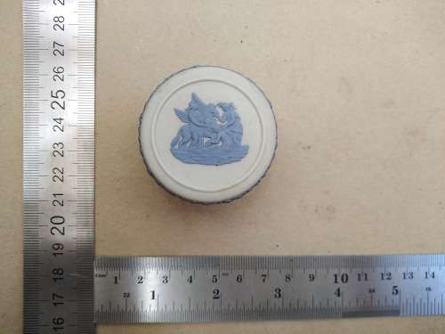 Vintage! Wedgwood Pegasus Jasperware Trinket/Pill Box And Lid