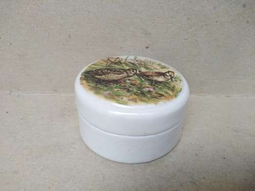 Vintage! English Apothecary Porcelain Pheasant Birds Collectable Pot