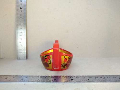 Vintage! Russian - Khokhloma Lacquered - Bird-Shaped - Salt Cellar
