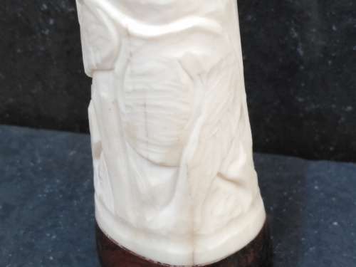 Africana! Zimbabwe Ndebele Art - Hand Carved Bone Salt & Pepper Shakers - Elephant Design