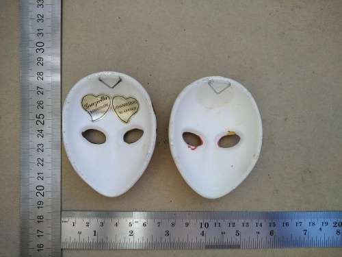 Vintage! Pair Of Miniature Ceramic Venetian Carnival Masks.
