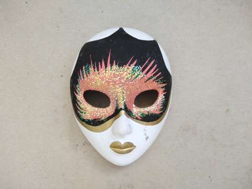 Vintage! Pair Of Miniature Ceramic Venetian Carnival Masks.