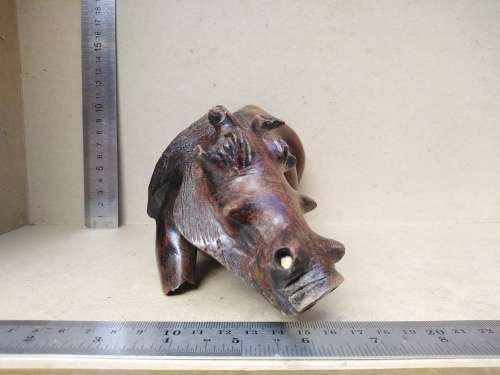 Africana! Masai Kenya - Hand Carved - Wooden - Warthog (Broken)