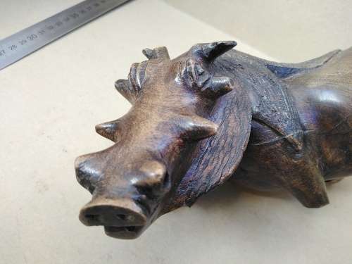 Africana! Masai Kenya - Hand Carved - Wooden - Warthog (Broken)