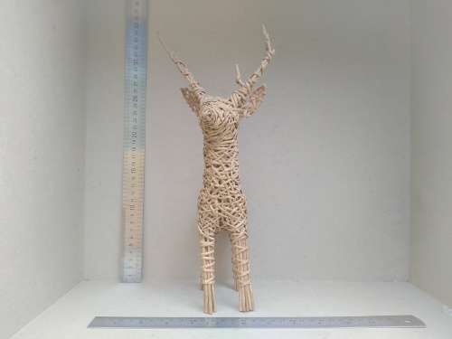 Vintage!  Wicker Reindeer - Rattan Deer - Christmas Mantel Table Figure