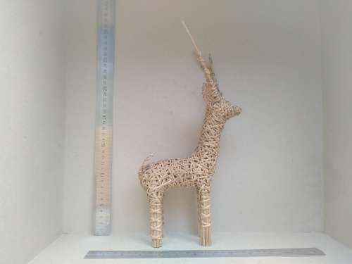 Vintage!  Wicker Reindeer - Rattan Deer - Christmas Mantel Table Figure