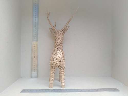 Vintage!  Wicker Reindeer - Rattan Deer - Christmas Mantel Table Figure
