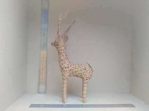 Vintage!  Wicker Reindeer - Rattan Deer - Christmas Mantel Table Figure