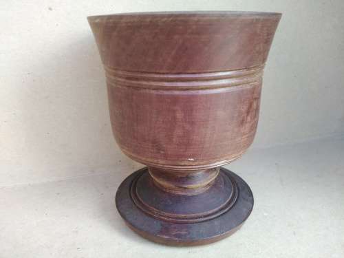 Vintage!  Hand Turned Heavy Hardwood - Teak? -Mortar And Pestle