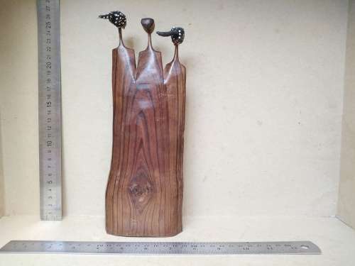 Vintage! Mozambique Sandalwood Carving - 3 Sisters (1 Missing Head)