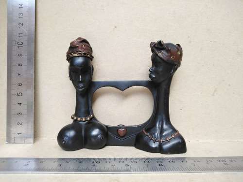 African Bust - Small Heart Shaped - Photo Frame (No Back And Glass)