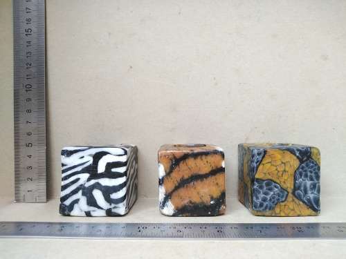 Africana! Swaziland - Millefiori Candle Art - Set Of 3 Cube Candles