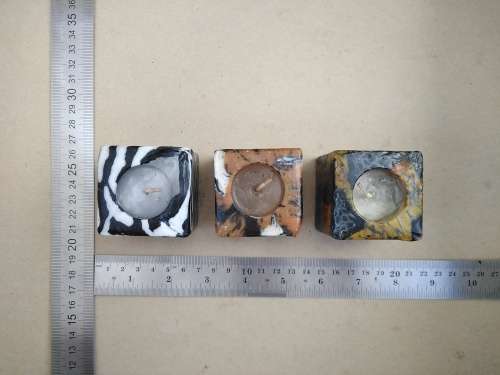 Africana! Swaziland - Millefiori Candle Art - Set Of 3 Cube Candles