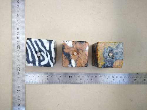 Africana! Swaziland - Millefiori Candle Art - Set Of 3 Cube Candles