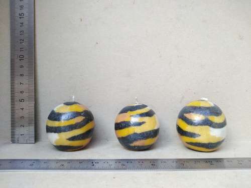 Africana! Swaziland - Millefiori Candle Art - Set Of 3 Sphere Candles