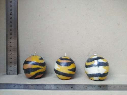 Africana! Swaziland - Millefiori Candle Art - Set Of 3 Sphere Candles