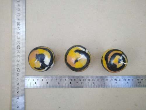 Africana! Swaziland - Millefiori Candle Art - Set Of 3 Sphere Candles