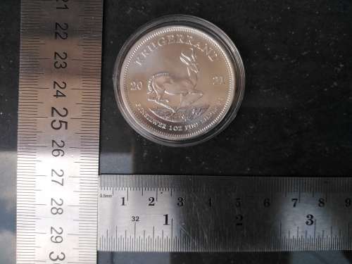.999 Fine Silver - 1 Oz - 2021 - Krugerrand - In Capsule