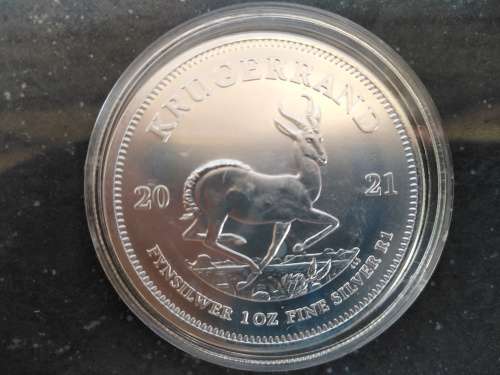 .999 Fine Silver - 1 Oz - 2021 - Krugerrand - In Capsule