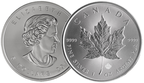 SALE ! .999 Fine Silver - 1 Oz - 2016 Canadian Silver Maple - BU