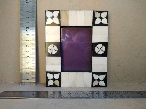 Vintage! - Made In India - Hand Made - Horn And Bone - Photo Frame - Geometric