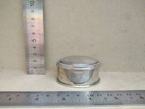 Vintage! Silver Plated - Oval Hinged - Trinket / Keepsake / Pill Box