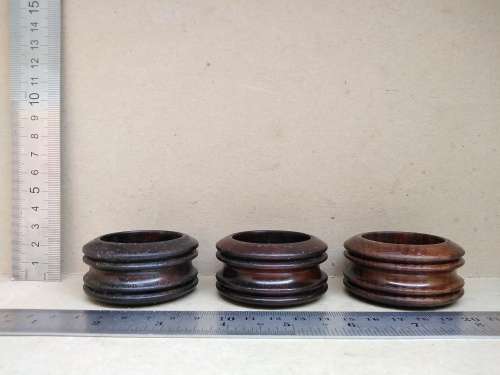 Vintage! Set Of 3 - Turned Wooden Napkin Rings