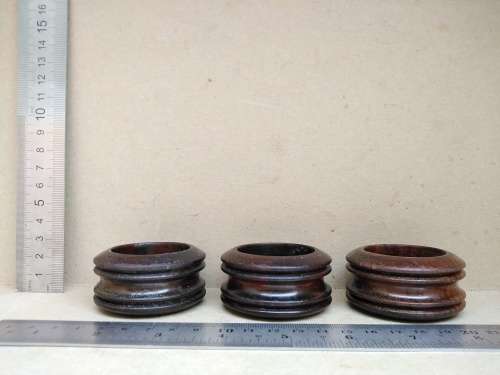 Vintage! Set Of 3 - Turned Wooden Napkin Rings