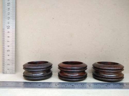 Vintage! Set Of 3 - Turned Wooden Napkin Rings