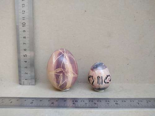 Africana! Kenya - Hand Carved - Colored Soapstone - Bud Vases And Eggs