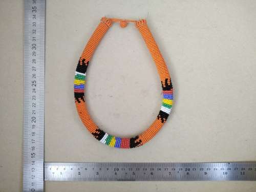 Africana! Zulu / Ndebele - Beaded Necklace / Headband - Orange