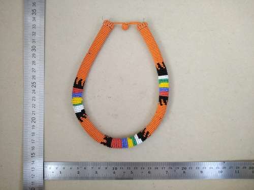 Africana! Zulu / Ndebele - Beaded Necklace / Headband - Orange