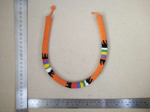 Africana! Zulu / Ndebele - Beaded Necklace / Headband - Orange